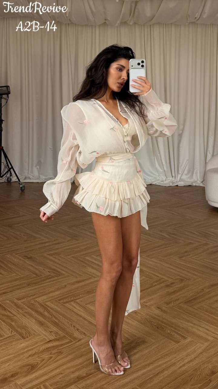 женская кофта,костюм летний юбка и блузка с воланами муслиновая herstyle 326251308,блузка женская,,рубашка женская с рюшами