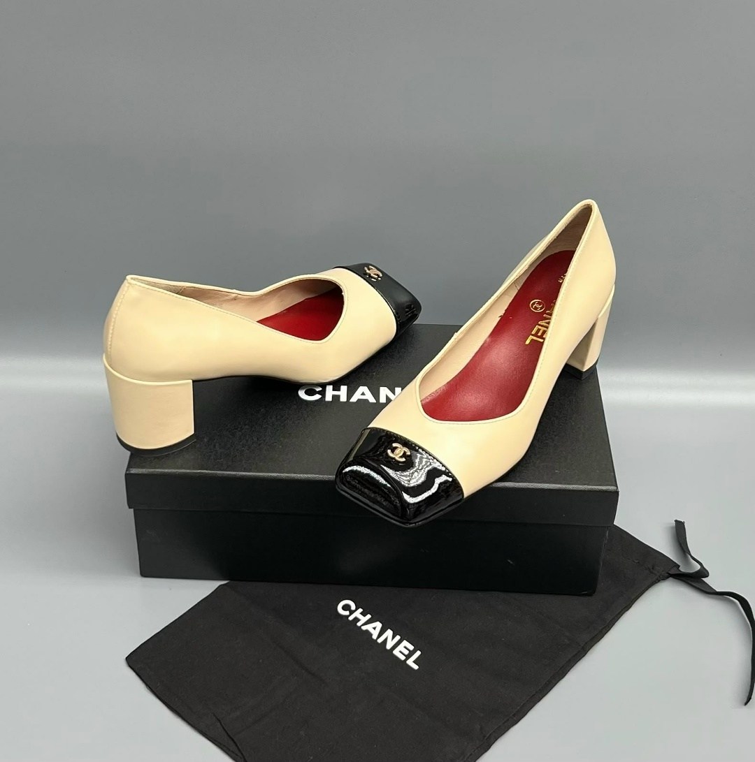 туфли chanel,,туфли шанель,каблуки шанель,черно бежевые туфли шанель