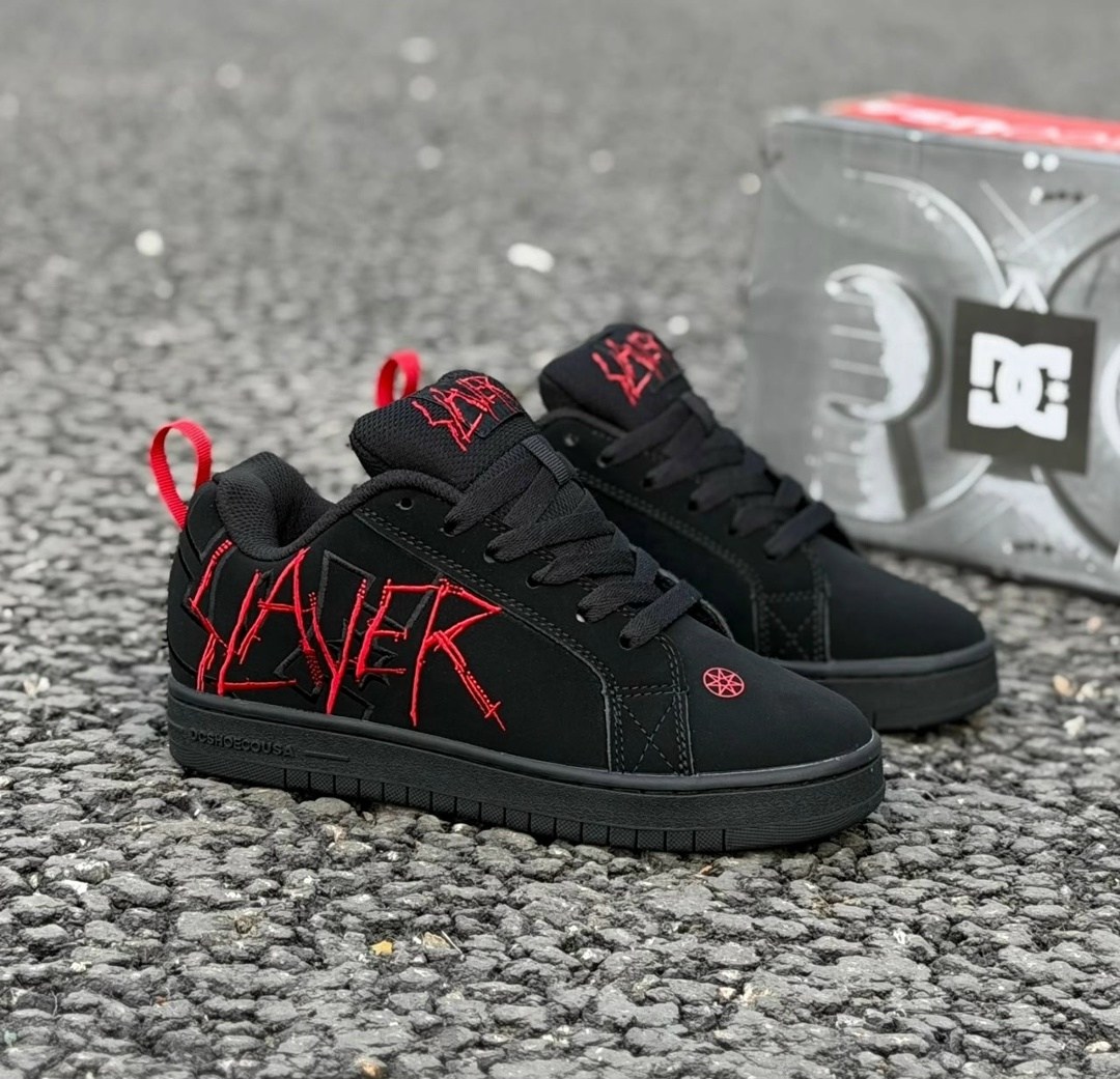 dc x slayer ct graffik shoes black black red,кроссовки slayer,кроссовки slayer court graffik dc shoes,кроссовки dc shoes court graffik,dc x slayer court graffik skate shoes black black red