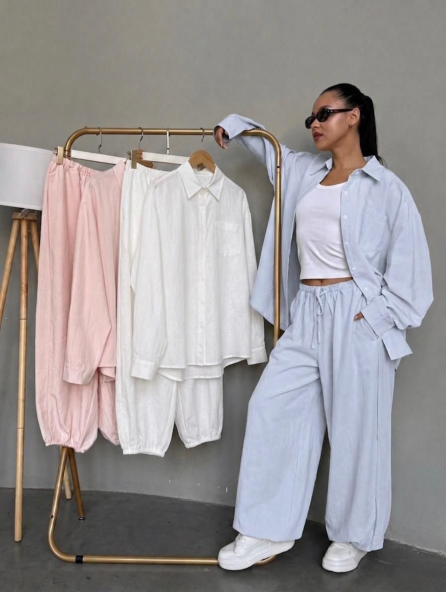 женский брючный костюм dimanaf,рубашка в стиле oversize из искуственного шелка,брючный костюм женский,рубашка в стиле oversize из искуственного ше,костюм