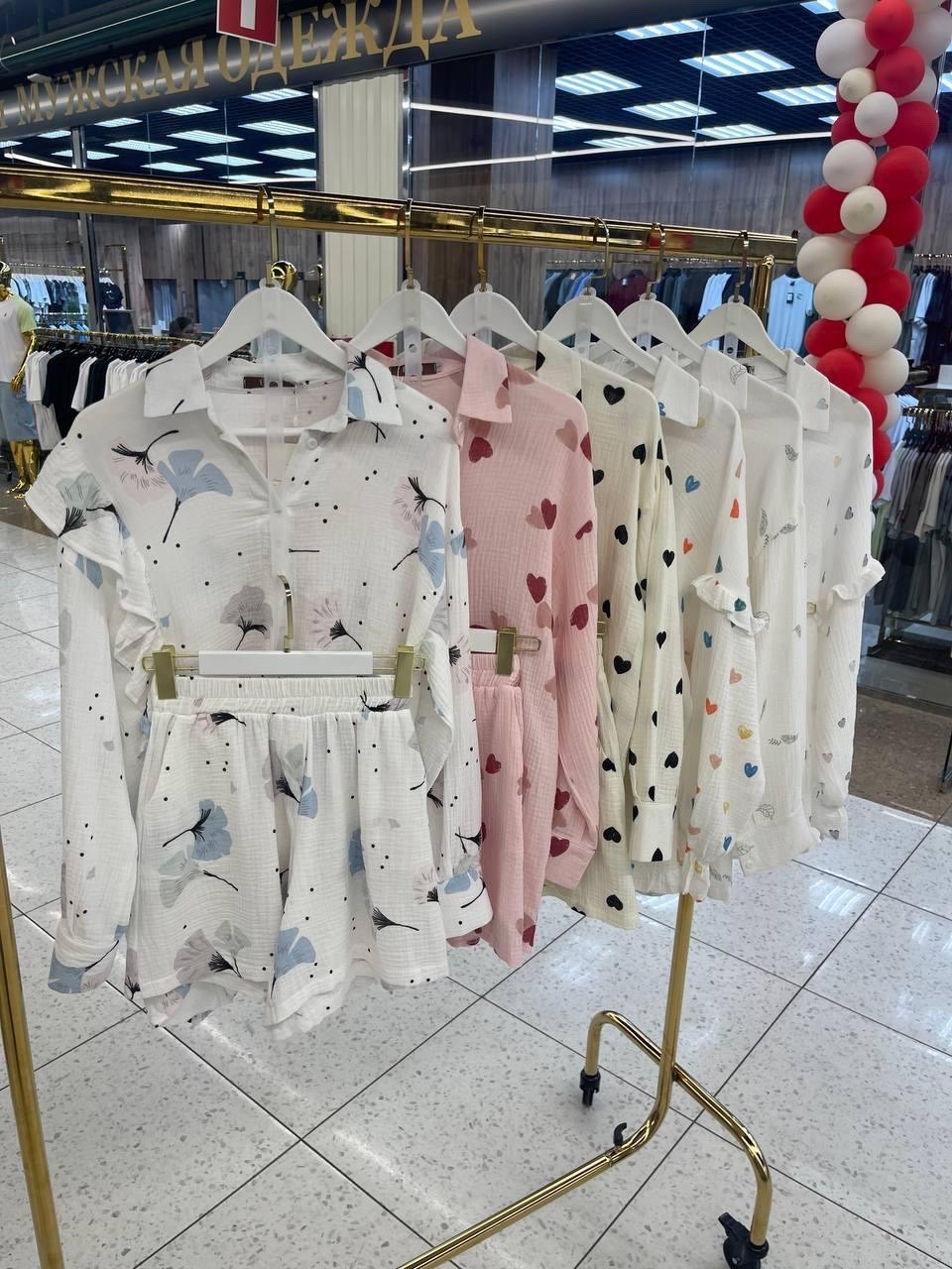 пижама женская,костюм молочный,женский костюм,костюм из муслина