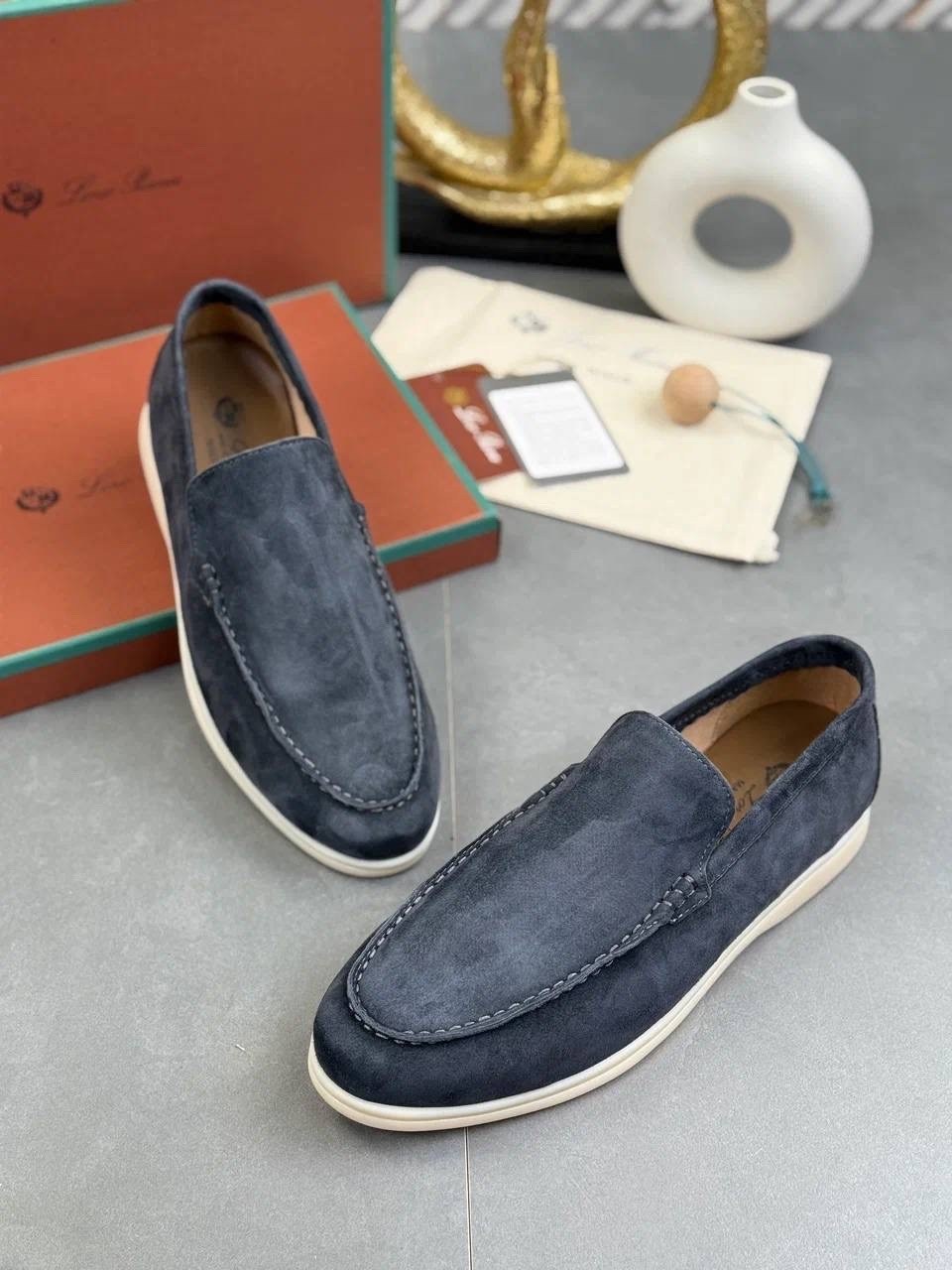 мужские замшевые лоферы loro piana summer walk - grey,лоферы loro piana мужские,лоферы loro piana summer walk,лоферы loro piana,