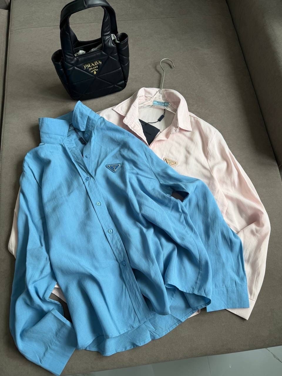 рубашка prada,рубашка,женская рубашка,рубашка голубая,джинсовая рубашка