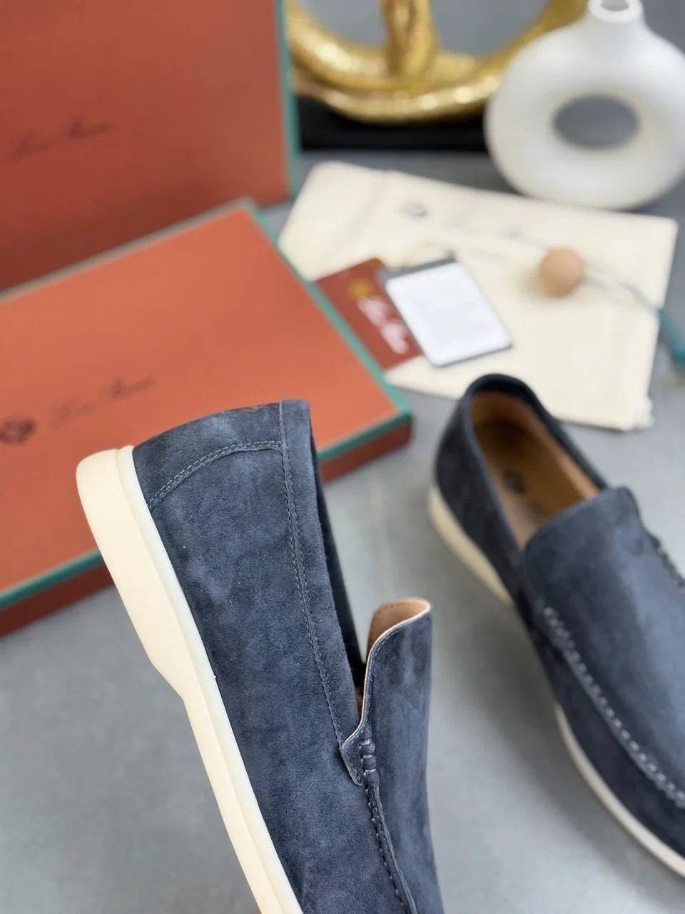 мужские замшевые лоферы loro piana summer walk - grey,лоферы loro piana мужские,лоферы loro piana summer walk,лоферы loro piana,
