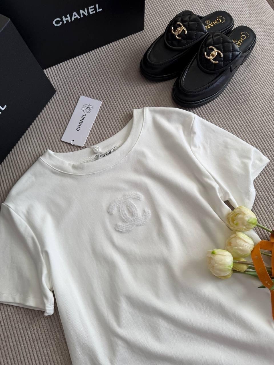 футболка chanel,футболка женская,футболка шанель,футболки и топы,футболка женская белая