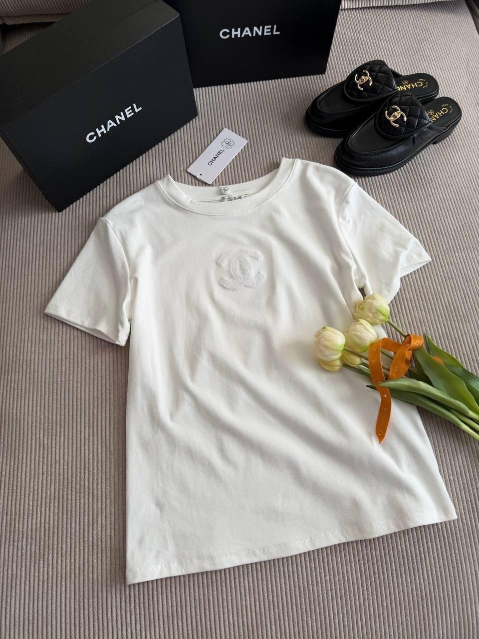футболка chanel,футболка женская,футболка шанель,футболки и топы,футболка женская белая