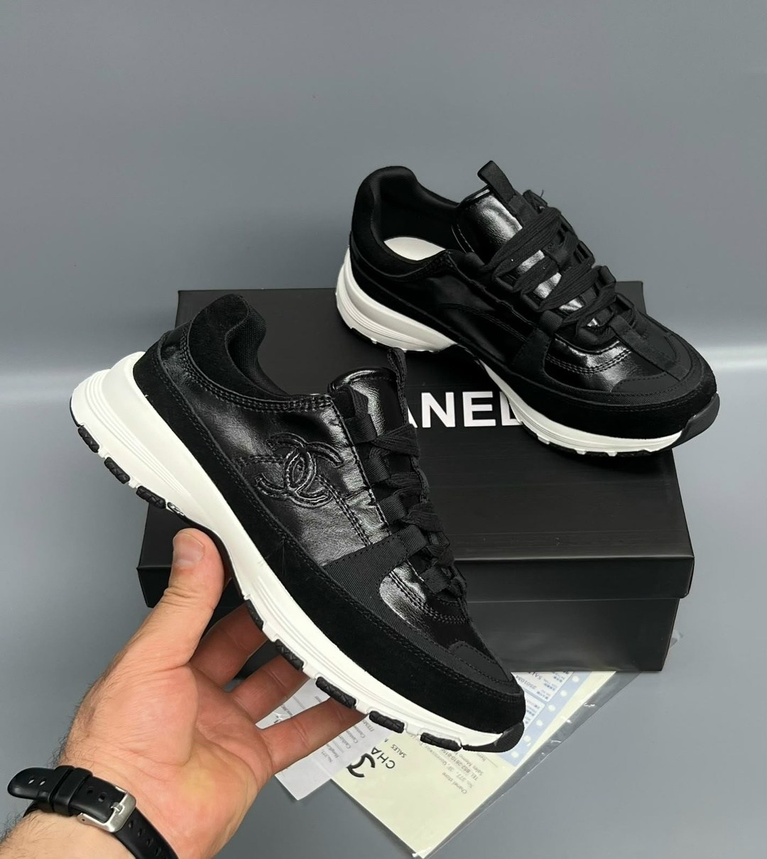 ,кроссовки женские chanel,кроссовки chanel,кроссовки женскиe,черные кроссовки