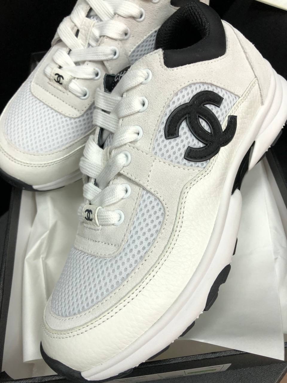 кроссовки женские chanel,кроссовки chanel,кроссовки шанель,chanel кроссовки белые с черным,кроссовки шанель женские