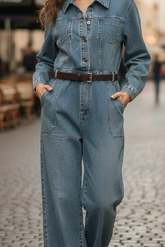 комбинезон джинс f412-14152 middle blue,женский джинсовый комбинезон,джинсовый комбинезон,джинсовый комбез,джинсовый комбинезон женский 46