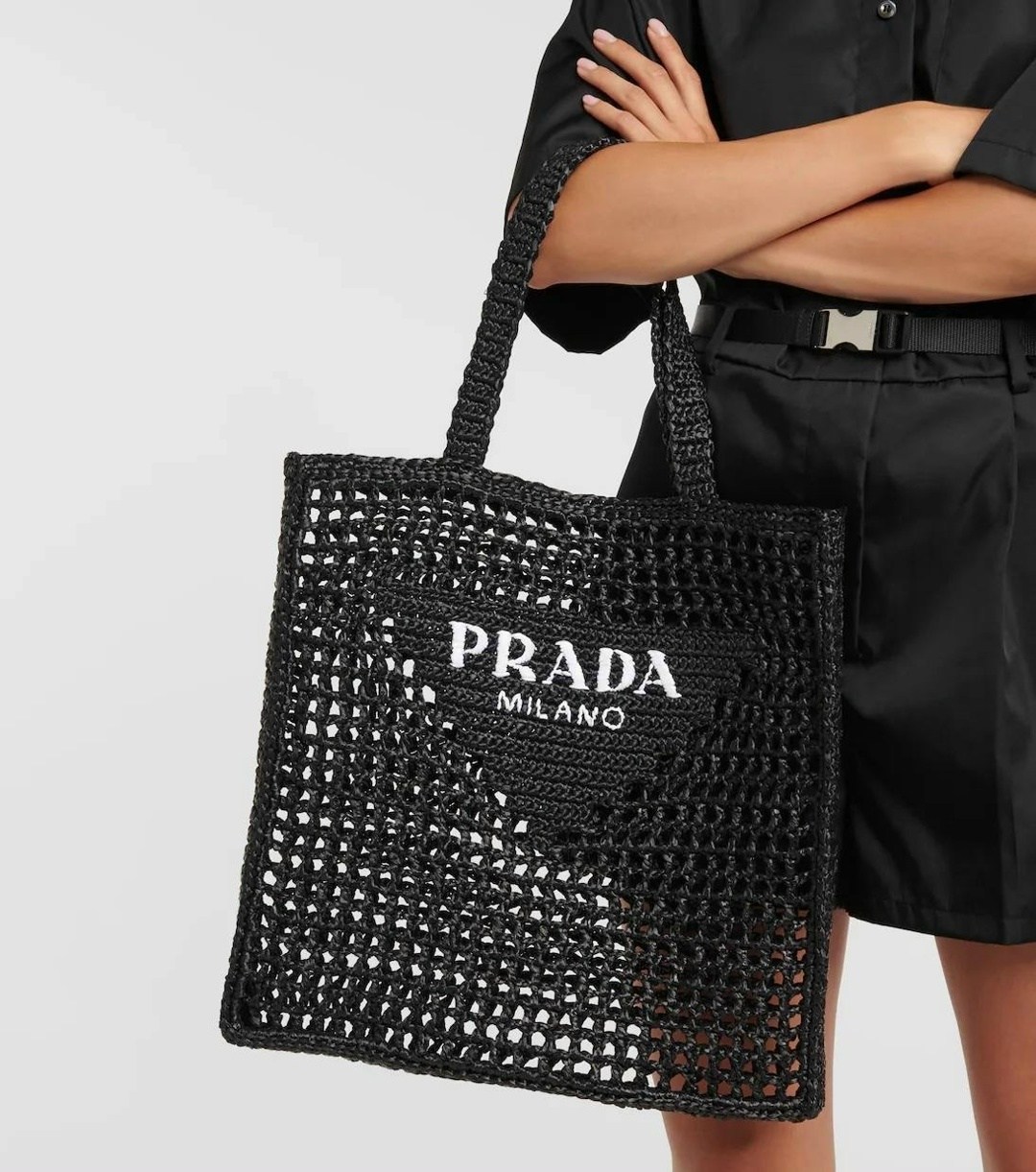 сумка шоппер prada,большая сумка крючком prada,женская сумка prada,прада сумка,авоська прада