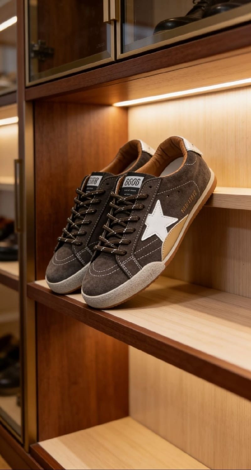 коричневые кроссовки ball star golden goose anthracite silver,,golden goose кроссовки ball star коричневый,мужские замшевые низкие кроссовки с вышитыми звездами superstar golden goose коричневый,
