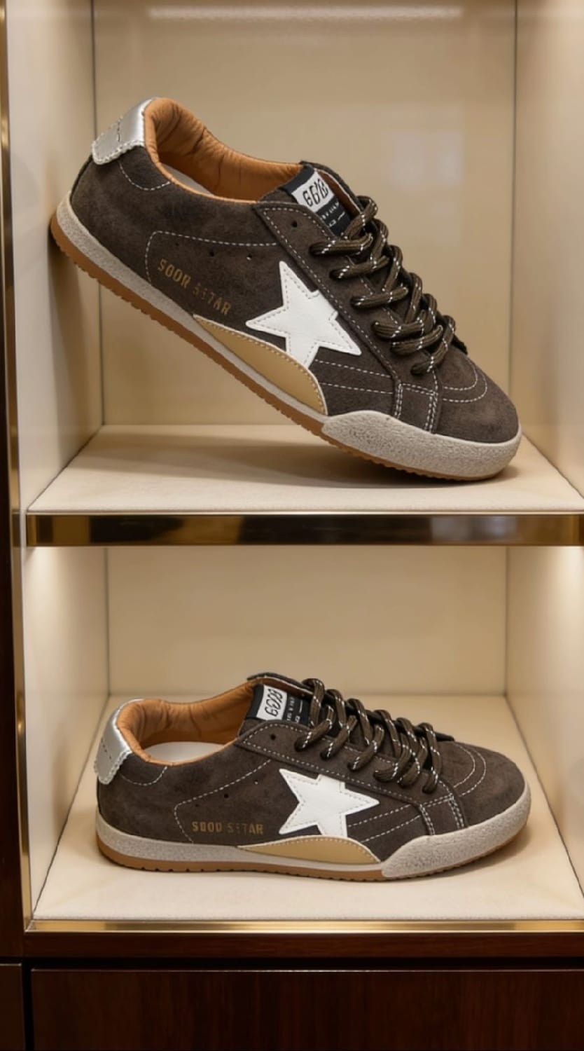 коричневые кроссовки ball star golden goose anthracite silver,,golden goose кроссовки ball star коричневый,мужские замшевые низкие кроссовки с вышитыми звездами superstar golden goose коричневый,