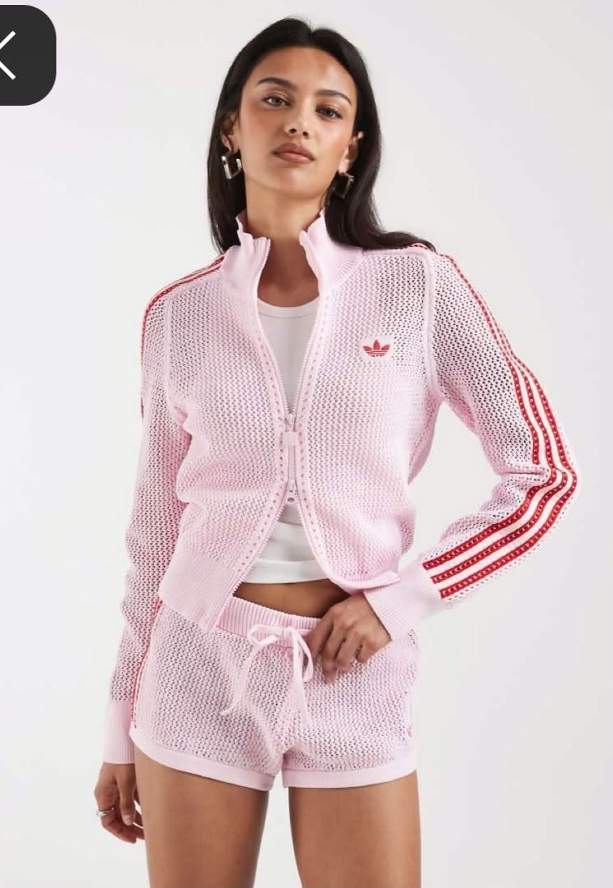 adidas женский премиальный вязаный спортивный топ wonder white,adidas original,adidas originals premium crochet track top women's lifestyle jacket nwt jd1082,adidas originals premium crochet track top