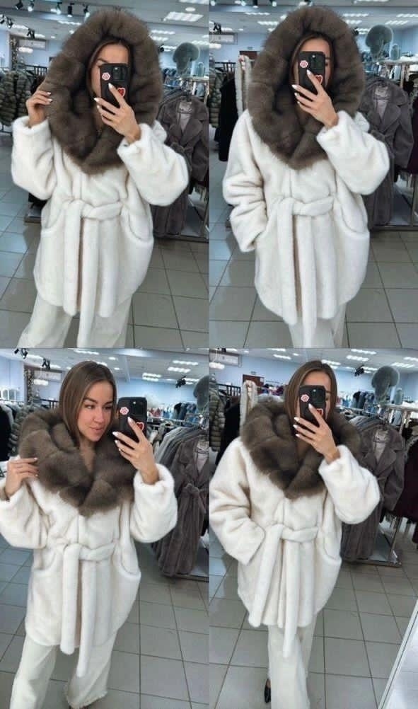 шубка шикарная экомех,шуба,шуба норковая с капюшоном,норковая шуба,шуба норковая nafa с капюшоном из соболя