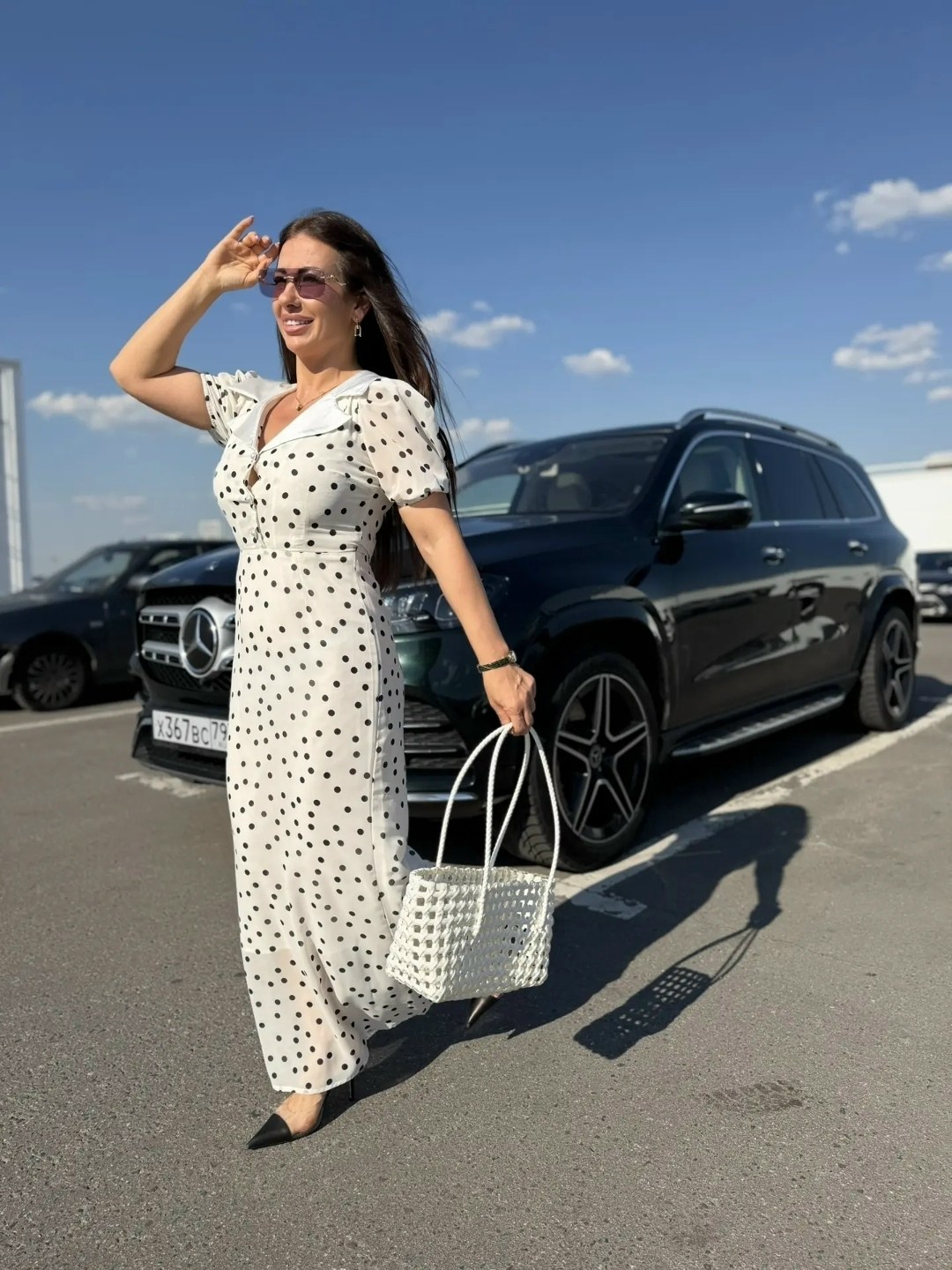 элегантное платье,платье в горошек,модное платье,летнее женское платье,платье летнее женское в горошек элегантное макси anika kerimova