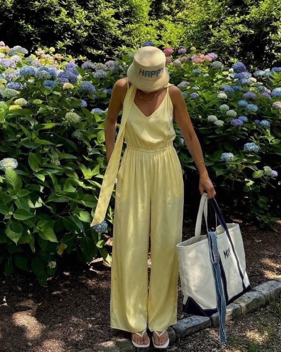 элегантные комбинезоны,желтый комбинезон,yellow jumpsuit,брючный комбинезон,комбинезон с завязками
