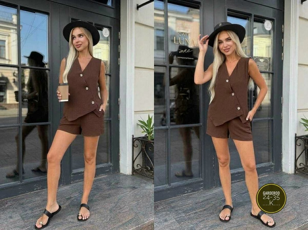 костюм женский летний,костюм женский,летний костюм с шортами,летние костюмы,костюм с жилеткой