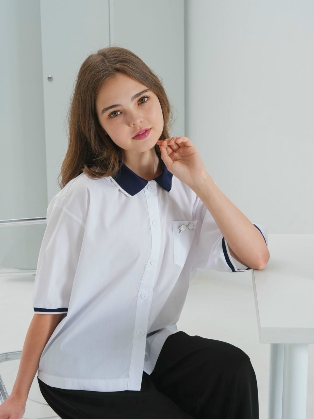 блузка школьная,блузка для девочки,школьные блузки для девочек,рубашка для девочки школьная,рубашка школьная для девочки с галстуком erden style