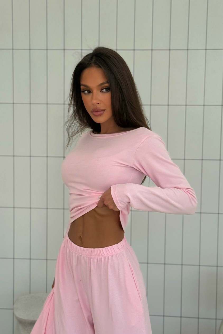 пижама с лонгсливом и штанами style pajamas,женский костюм,пижама женская 1215 розовая s,,пижама с лонгсливом и штанами style pajamas персиковый мусс