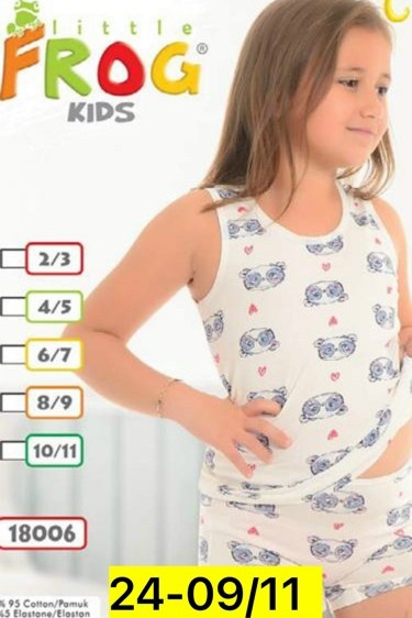 хлопковая туника для девочек с тонкими бретелями и узором little frog kids розовый,белье нижнее для девочки комплект майка,пижамный комплект для девочки,детское белье,комплект для девочки