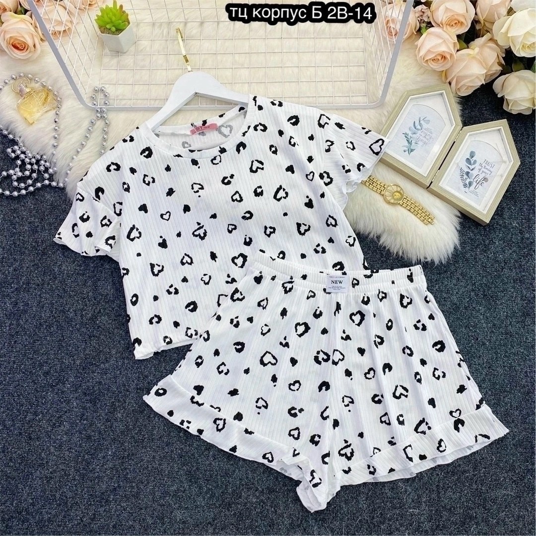 пижама женская,пижама с футболкой и шортами new st shop,пижама женская модная,пижам,пижама женская комплект с шортами