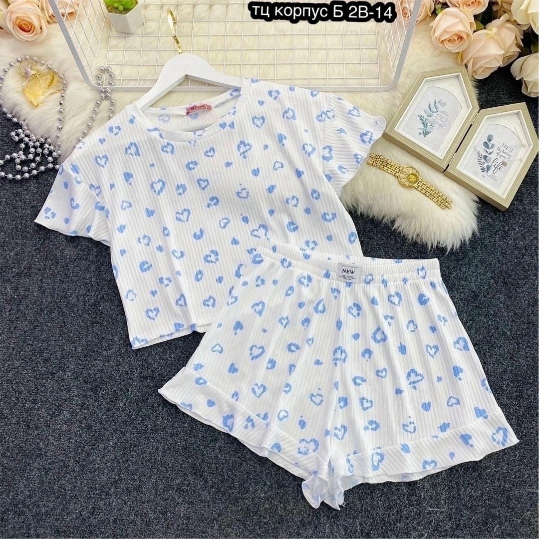 пижама женская,пижама с футболкой и шортами new st shop,пижама женская модная,пижам,пижама женская комплект с шортами