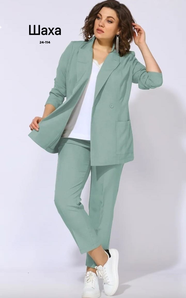 костюм брючный 24220 голубой aira style,костюм женский брючный,брючный костюм женский большие размеры,брючные костюмы для женщин стильные,брючный костюм aira style 24220 голубой тройка