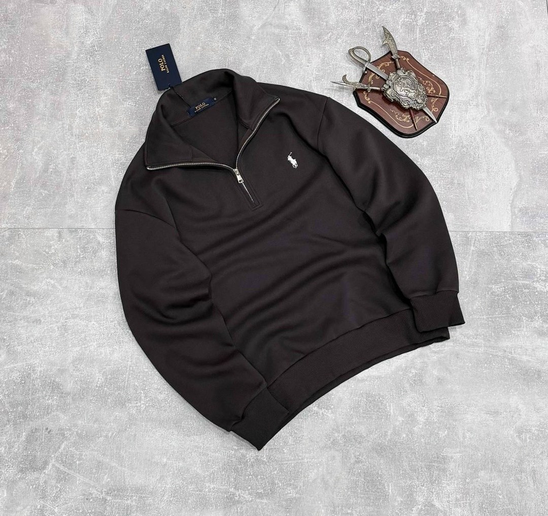 кофта polo ralph lauren полузамок на флисе,кофта поло,свитшот поло ральф лорен черный,мужская кофта,кофта толстовка