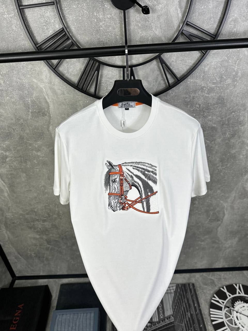 футболки для мужчин,футболка мужская,hermes футболка мужская,футболка с лошадью
