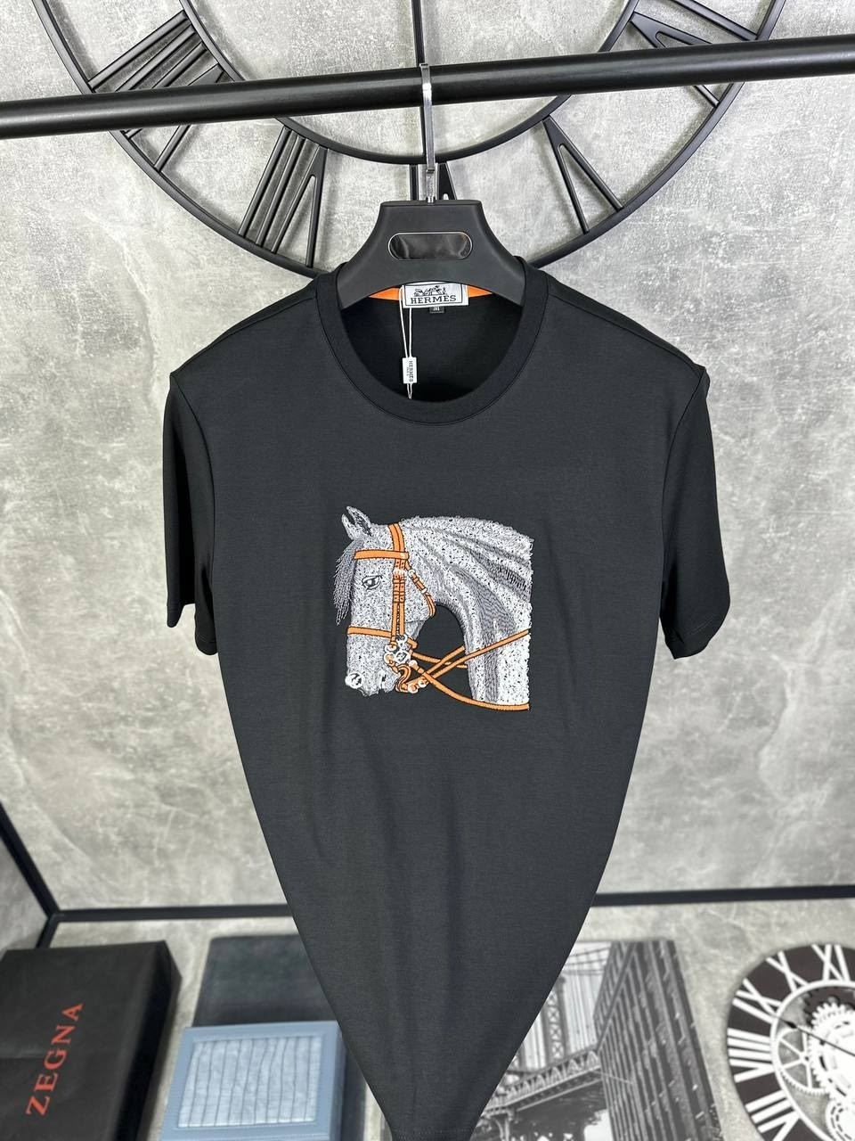 футболки для мужчин,футболка мужская,hermes футболка мужская,футболка с лошадью