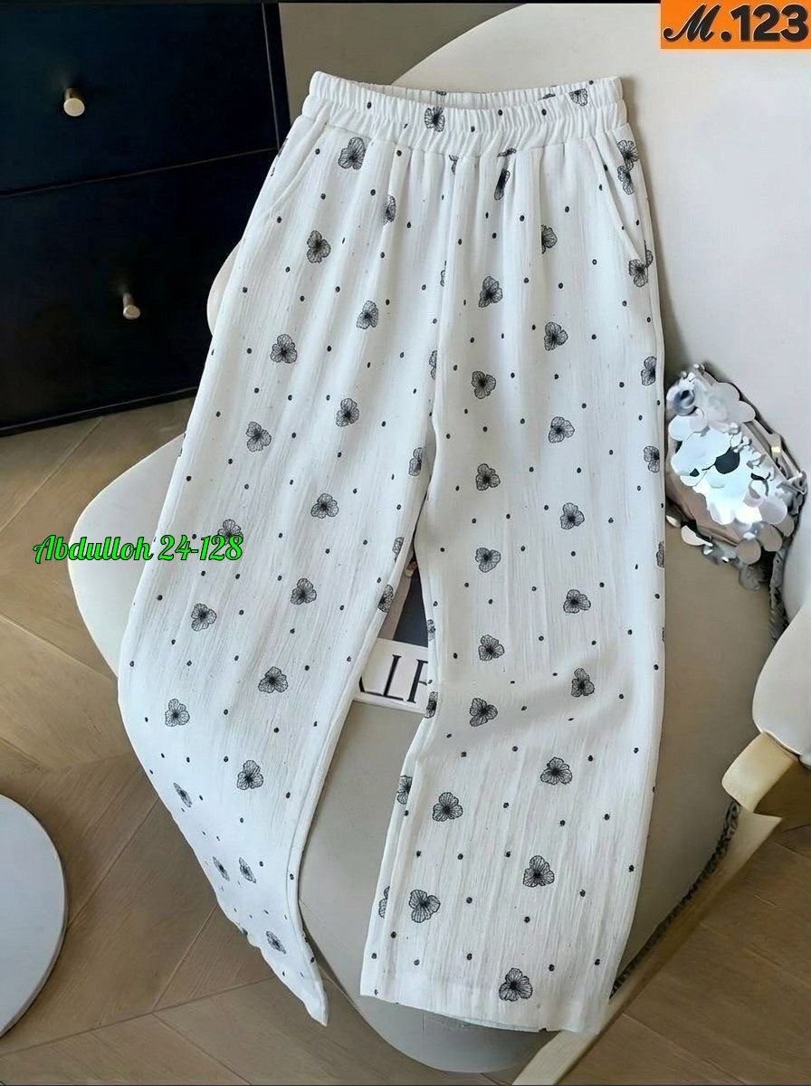 брюки пижамные штаны домашние муслин,женские брюки,летние брюки,модные брюки,широкие брюки