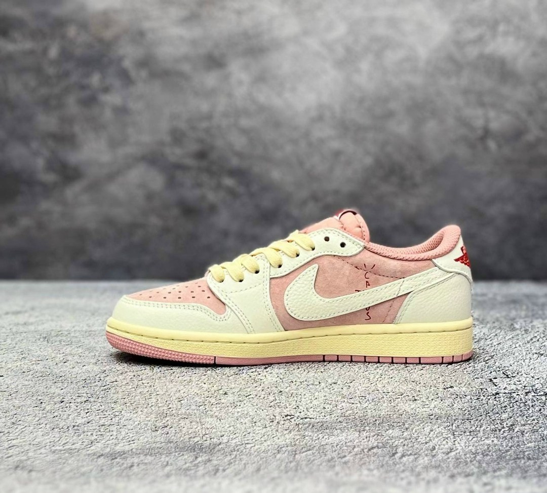 travis scott x air jordan 1 low sail/shy pink, женская,женские кроссовки,кроссовки nike air jordan 1 low travis scott pink,кроссовки air jordan 1 low x travis scott 'shy pink' unisex