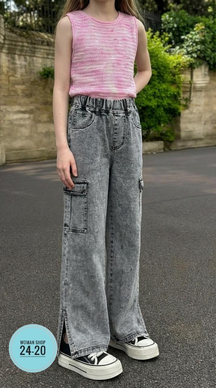 джинсы для девочки,джинсы карго широкие подростковые mili bo_wear,широкие джинсы для девочек,джинсы карго для девочки,джинсы карго
