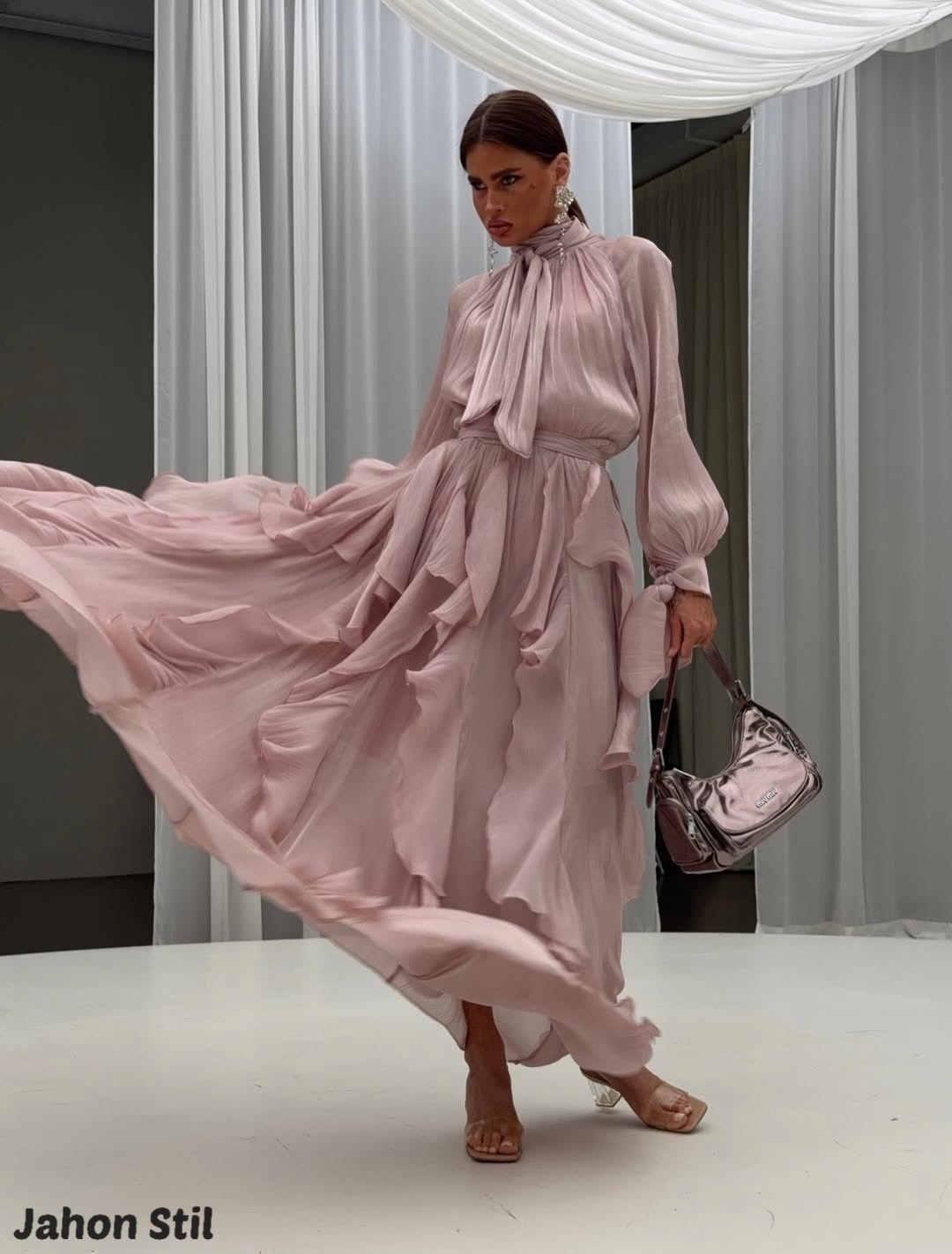 модное платье,шифоновое платье,платье,вечернее платье,платье макси с оборками