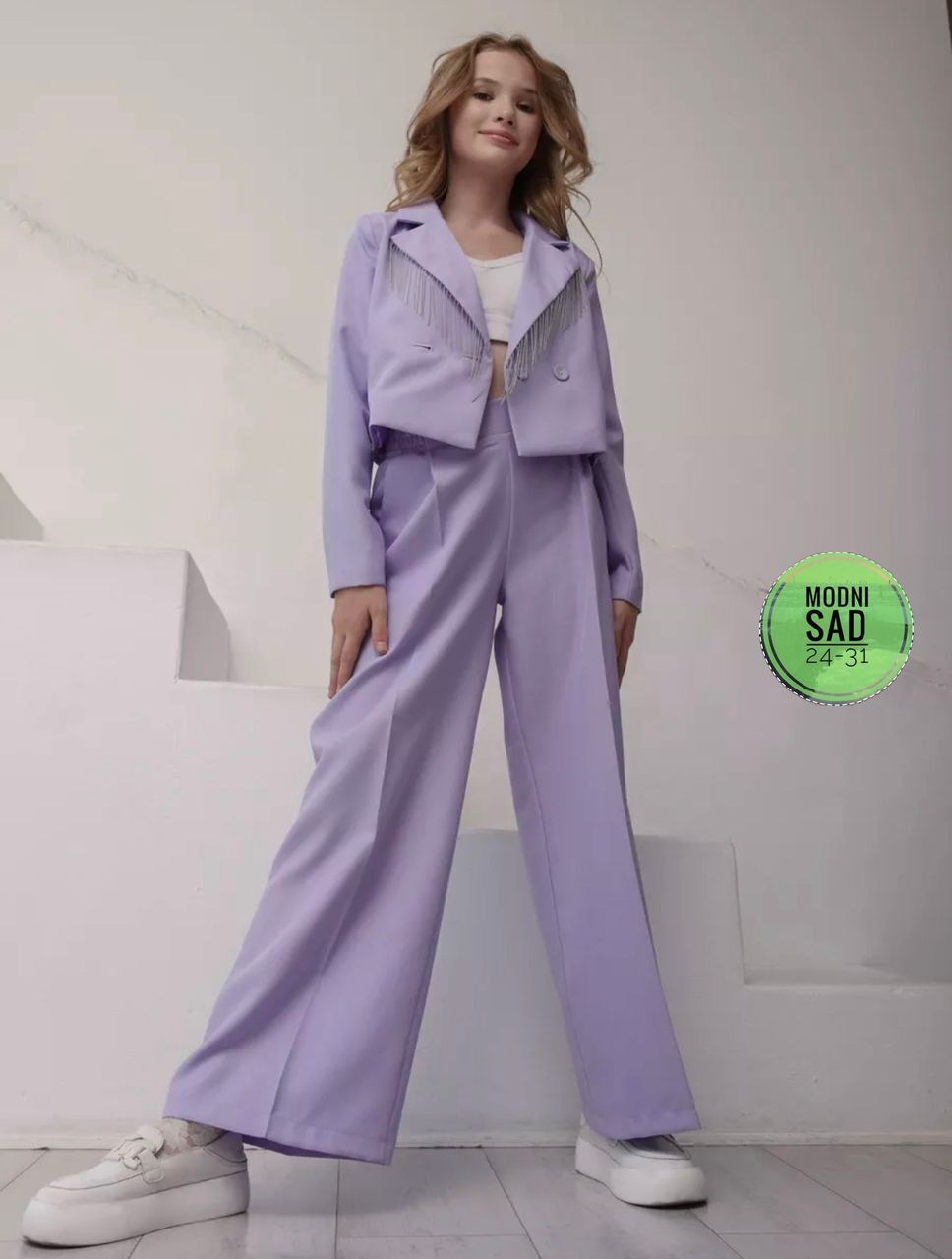 костюм нарядный с брюками школьная форма ademi wear подростки,женский костюм брючный,костюм с брюками,костюм нарядный с брюками школьная форма ademi wear подростки сиреневый,брючный костюм для девочек