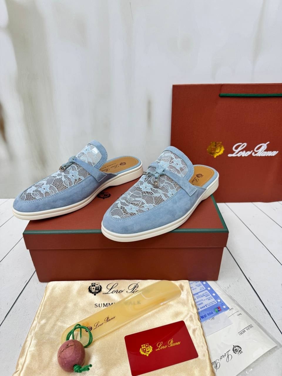 ,мюли loro piana,женские замшевые мюли loro piana голубые,женская ,женские мюли