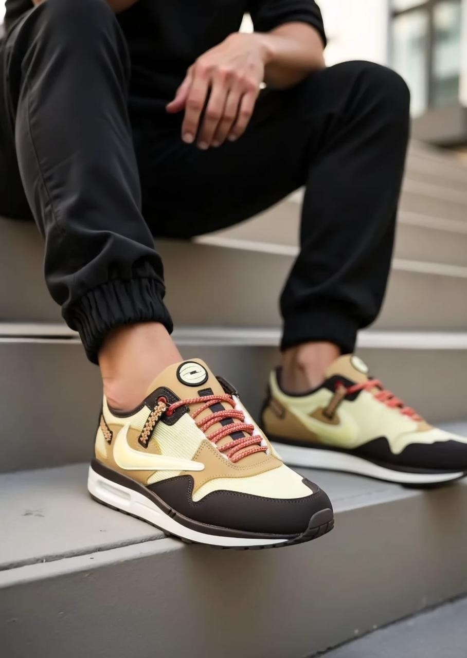 желтые кроссовки,кроссовки,travis scott x nike air max 1,nike air max 1 travis scott cactus jack saturn,nike air max 1 travis scott cactus jack
