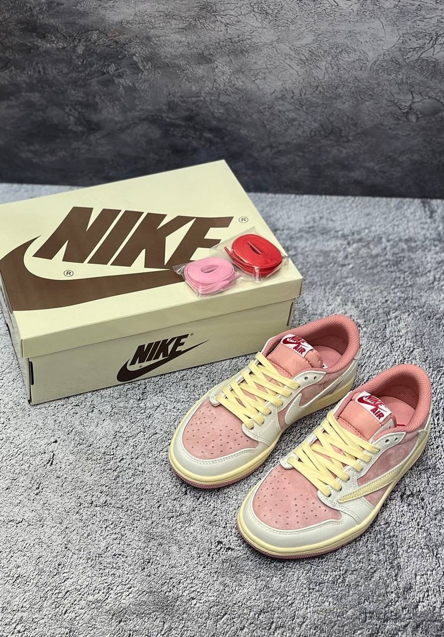 travis scott x air jordan 1 low sail/shy pink, женская,женские кроссовки,кроссовки nike air jordan 1 low travis scott pink,кроссовки air jordan 1 low x travis scott 'shy pink' unisex