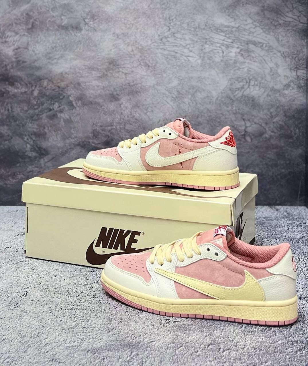 travis scott x air jordan 1 low sail/shy pink, женская,женские кроссовки,кроссовки nike air jordan 1 low travis scott pink,кроссовки air jordan 1 low x travis scott 'shy pink' unisex