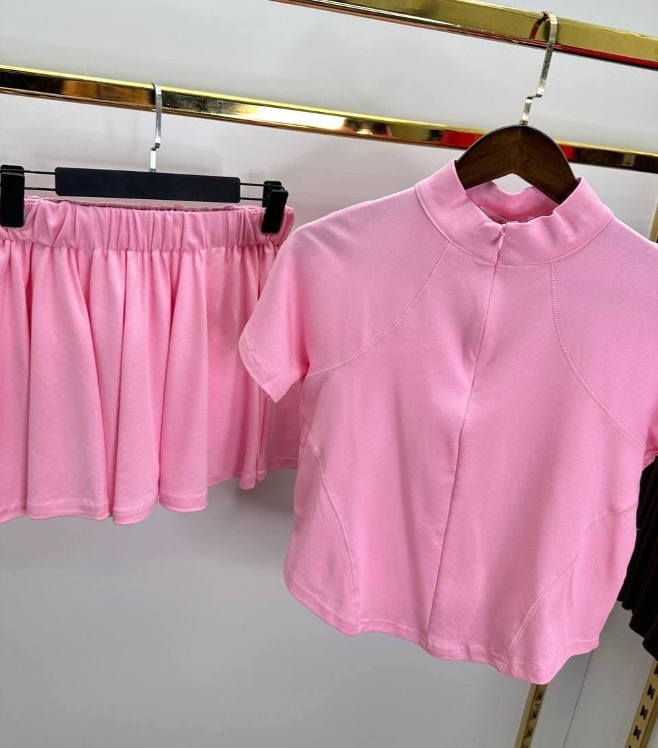 платье-комбинезон розовый "sport chic" madaia,костюм с юбкой,женский костюм с юбкой,комплект с юбкой,женский костюм