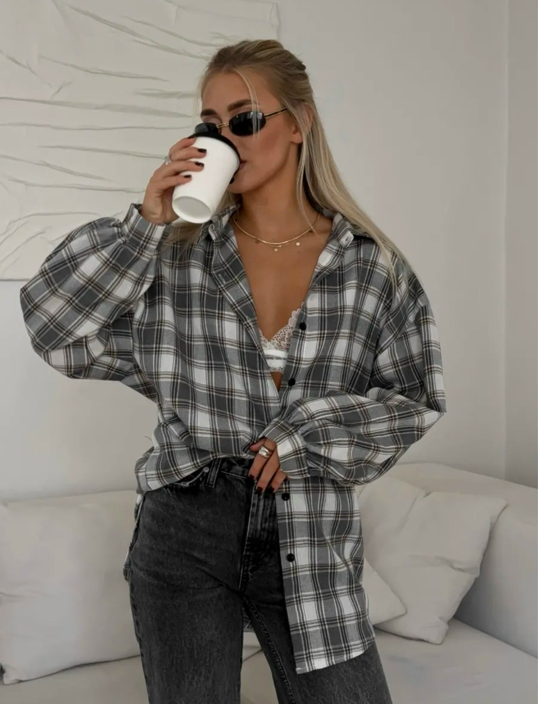 рубашка оверсайз в клетку удлиненная thirteen brand,рубашка женская в клетку оверсайз,рубашка в клетку оверсайз,рубашка в клетку оверсайз удлиненная,рубашка в клетку