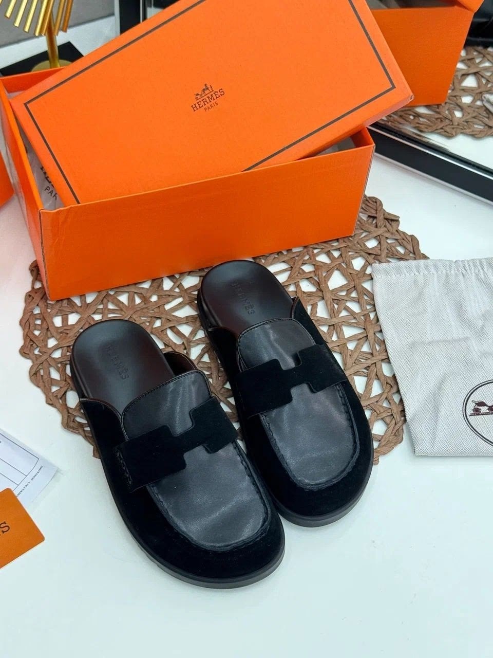,мюли hermes,hermes шлепанцы, hermes,мюли hermes черные