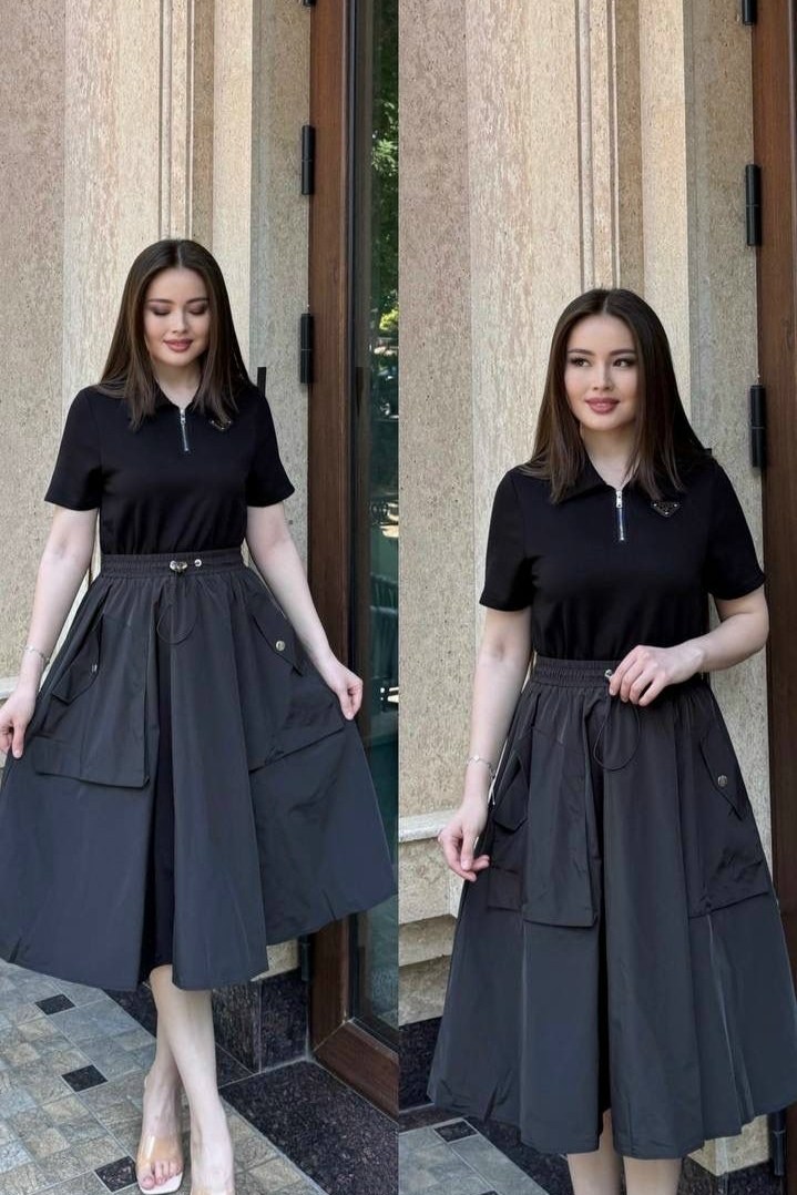платье стильное,модное платье,платье кэжуал,юбка с карманами,женская платье