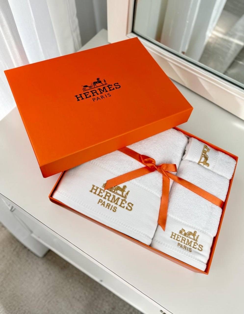 полотенце hermes,набор полотенец гермес,банное полотенце махровое "hermes" 3 шт оранжевое,подарочные наборы полотенец,набор полотенец