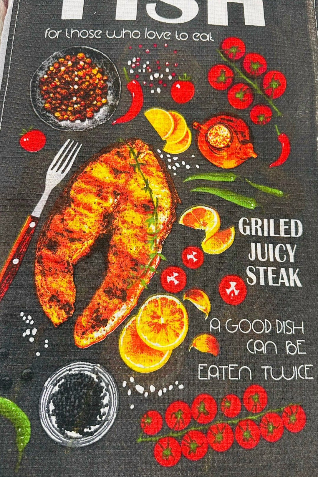 набор полотенец этель fish dish 4 шт,салфетка кухонная,кухонное полотенце,салфетка для кухни,набор полотенец этель fish dish для кухни