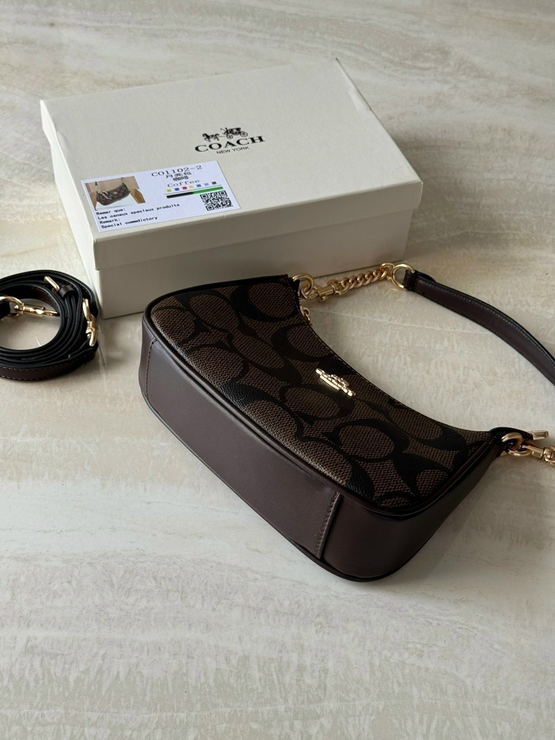 женская сумка coach,coach teri shoulder bag ca548 in signature canvas dark brown,coach сумка,coach сумка на плечо,сумка