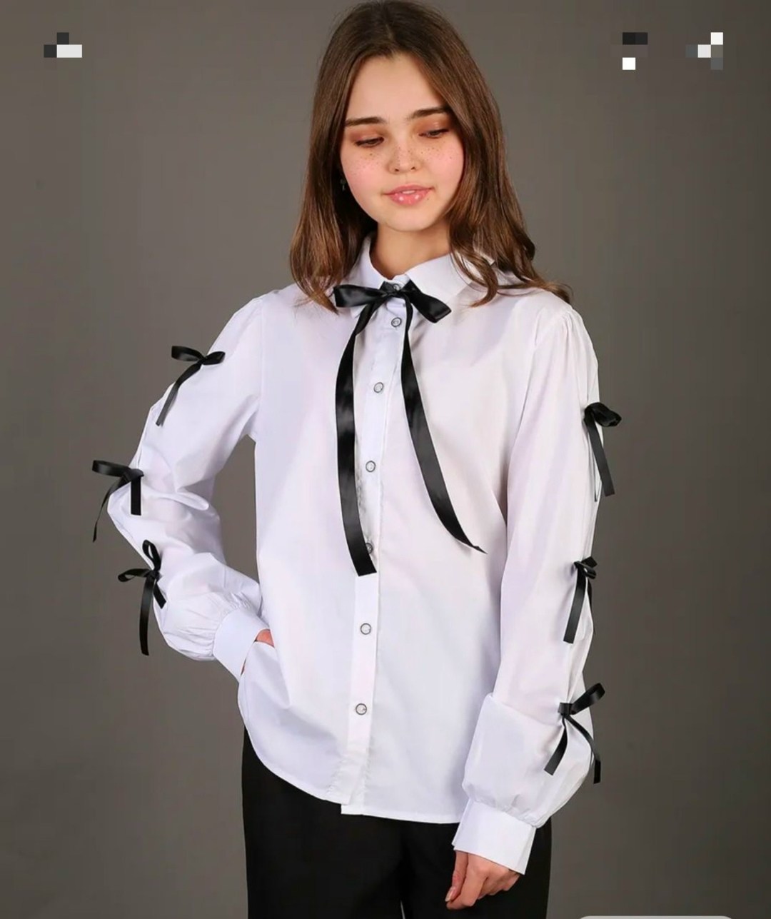 блузка школьная,блузка бант,блузка для девочки,школьная рубашка для девочки,блуза школьная