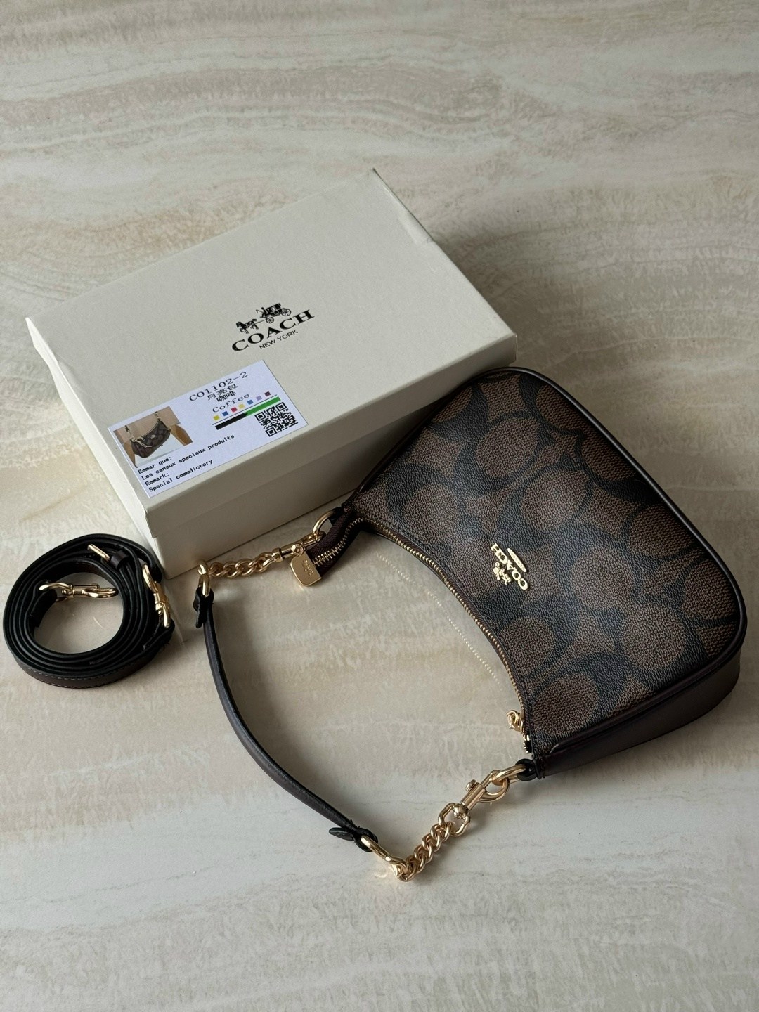 женская сумка coach,coach teri shoulder bag ca548 in signature canvas dark brown,coach сумка,coach сумка на плечо,сумка
