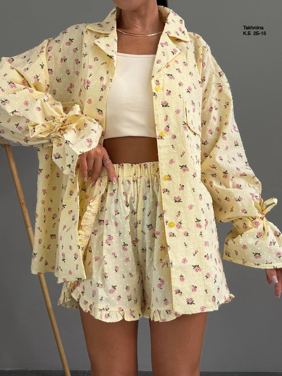 муслиновая пижама с шортами muslin,муслиновый костюм с шортами,летний костюм с шортами,костюм женский,женский костюм с шортами