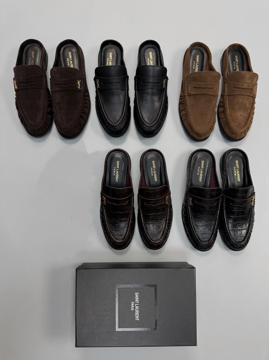 ,кожаные мюли,лоферы yves saint laurent,женская ,женские мюли